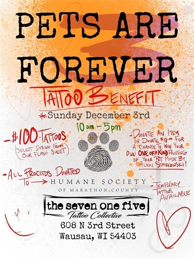 Pets are Forever Event Partnered with HSMC & The 715 Tattoo Collective