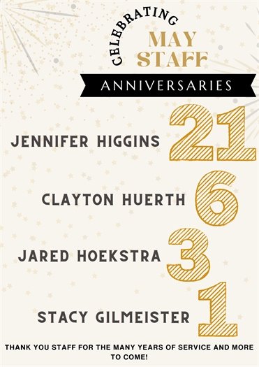 Staff Anniversaries