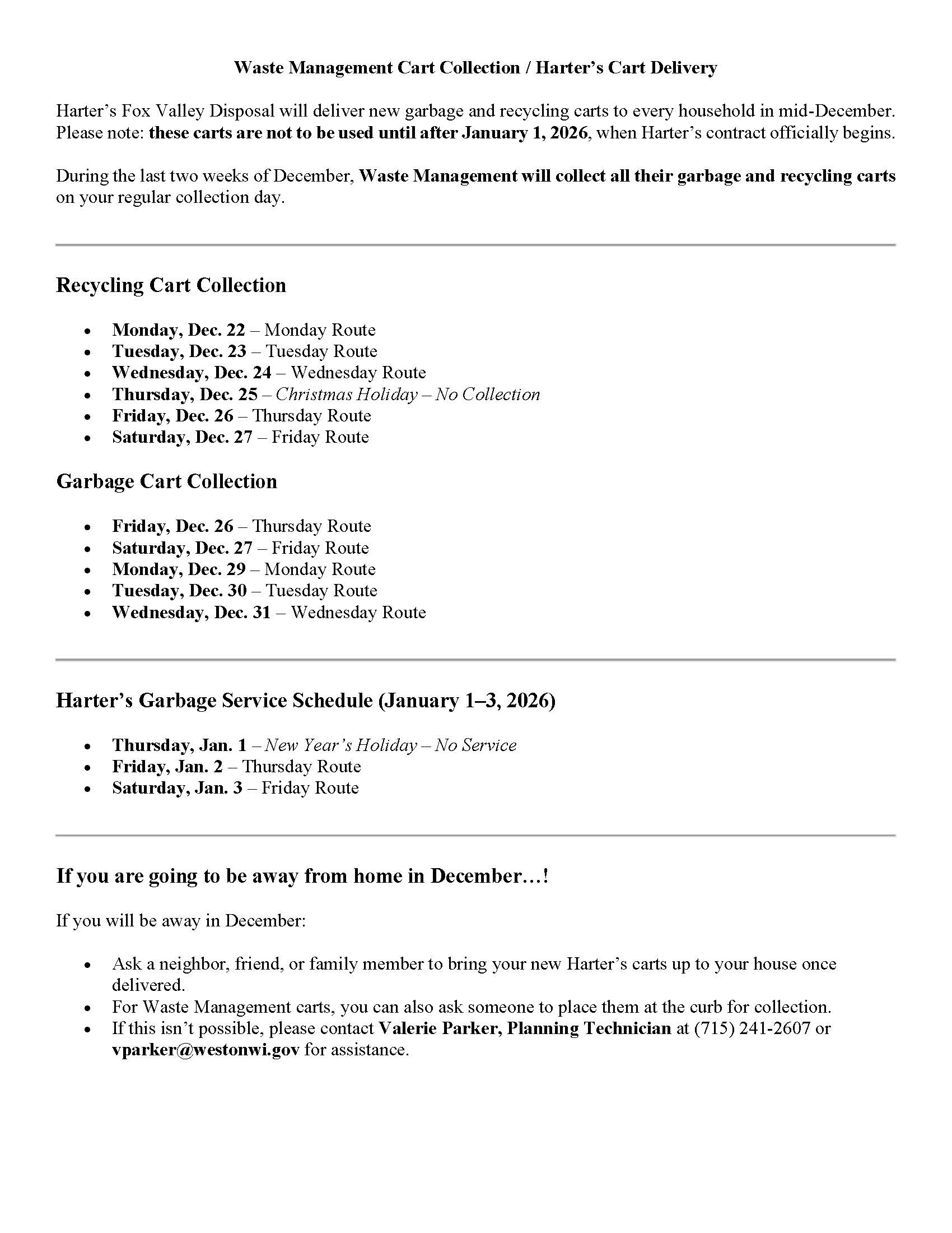 Planning for Waste Management Cart Collection Logistics